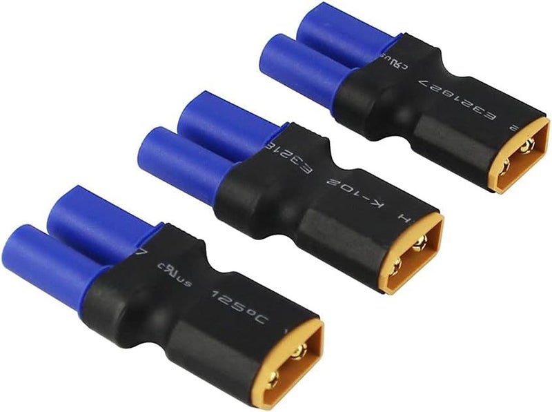 LINSYRC 5-Pack XT60 Male Connector to EC5 Female Connector Adapter Plug for RC Lipo Battery - Image 2
